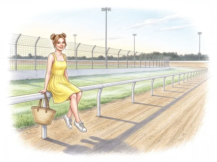 Woman on the rail of the Kawartha Downs track
